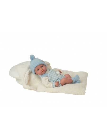Arias Elegance Doll 38 cm Aria Blue with Blanket (Weighted Doll, Vinyl Body, Boy) - 60987 Arias Toys