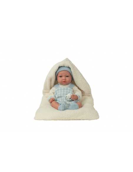 Arias Elegance Doll 38 cm Aria Blue with Blanket (Weighted Doll, Vinyl Body, Boy) - 60987 Arias Toys