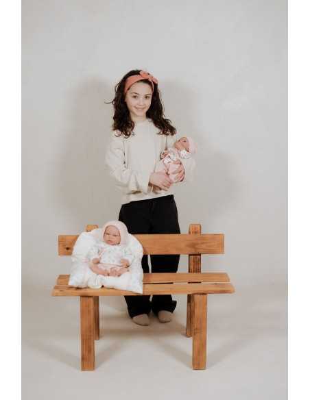 Arias Elegance Doll 33 cm Babyto Beige with Carrycot (Vinyl Body, Boy) - 60974 Arias Toys
