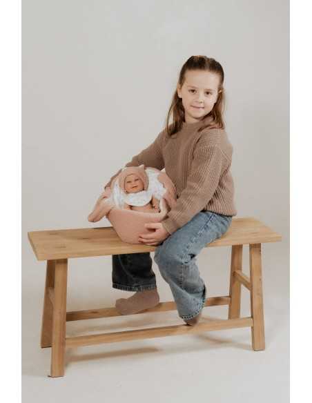 Arias Elegance Doll 33 cm Babyto Pink with Carrycot (Vinyl Body, Girl) - 60973 Arias Toys