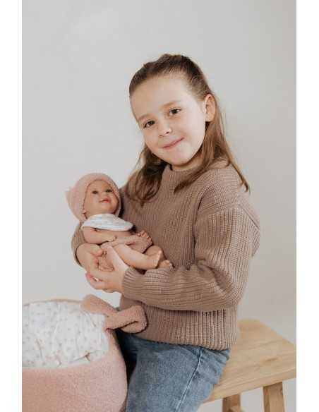 Arias Elegance Doll 33 cm Babyto Pink with Carrycot (Vinyl Body, Girl) - 60973 Arias Toys