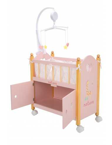 Arias Nature Doll Cot / Wardrobe with... Arias Nature Doll Cot / Wardrobe with...