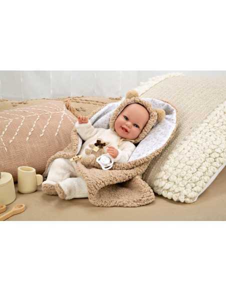 Arias Elegance Doll 35 cm Babyto Brown with Blanket (Weighted Doll) - 60828 Arias Toys