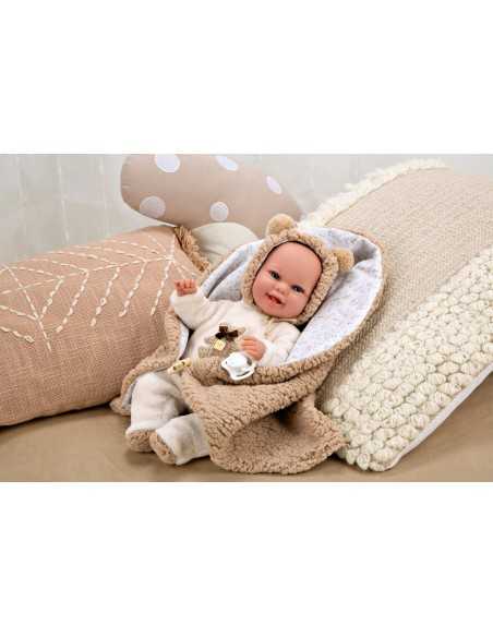 Arias Elegance Doll 35 cm Babyto Brown with Blanket (Weighted Doll) - 60828 Arias Toys