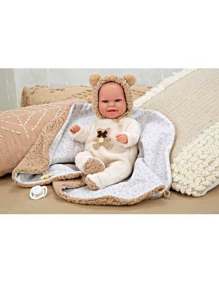 Arias Elegance Doll 35 cm Babyto Brown with Blanket (Weighted Doll) - 60828 Arias Toys