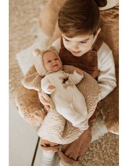 Arias Elegance Doll 35 cm Babyto Brown with Blanket (Weighted Doll) - 60828 Arias Toys