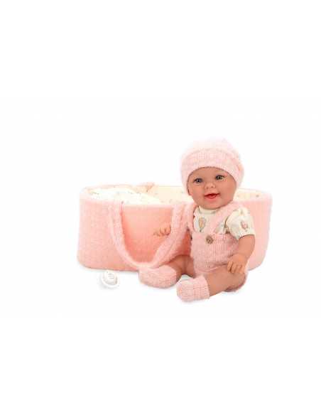 Arias Elegance Doll 33 cm Gadi Pink with Carrycot (Vinyl Body, Girl) - 60889 Arias Toys