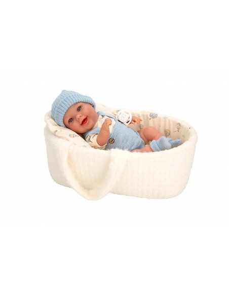 Arias Elegance Doll 33 cm Gadi Blue with Carrycot (Vinyl Body, Boy) - 60893 Arias Toys