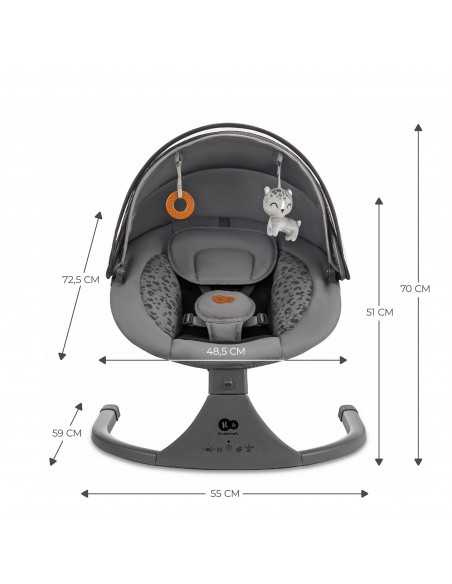 Kinderkarft LUMI 2 Electric rocker bouncer 2in1-Dark Grey kinderkraft