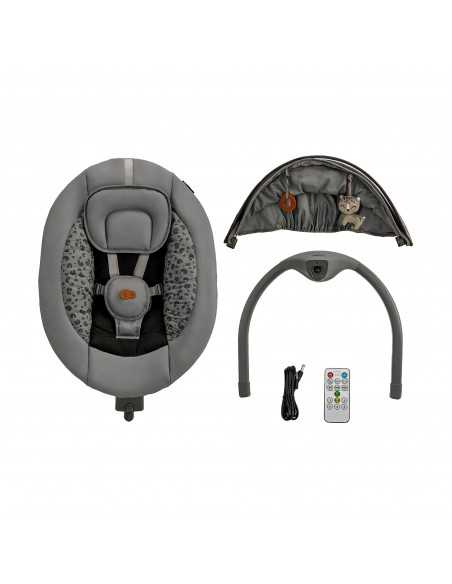 Kinderkarft LUMI 2 Electric rocker bouncer 2in1-Dark Grey kinderkraft