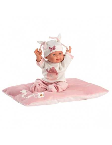 Llorens Doll 26cm - Baby Girl with Cushion - Pink (26312) 