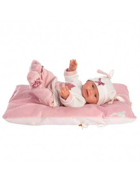 Llorens Doll 26cm - Baby Girl with Cushion - Pink (26312) 