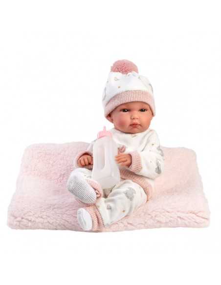 Llorens Doll 35cm –Newborn Baby Doll with Cushion - Pink (63510) Llorens Dolls