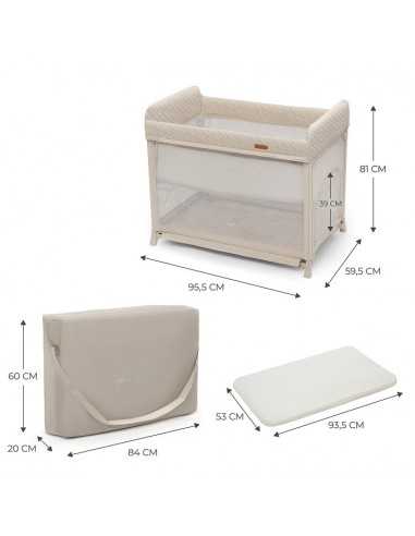Kinderkraft MOON DREAM Travel Cot-Beige Kinderkraft MOON DREAM Travel Cot-Beige
