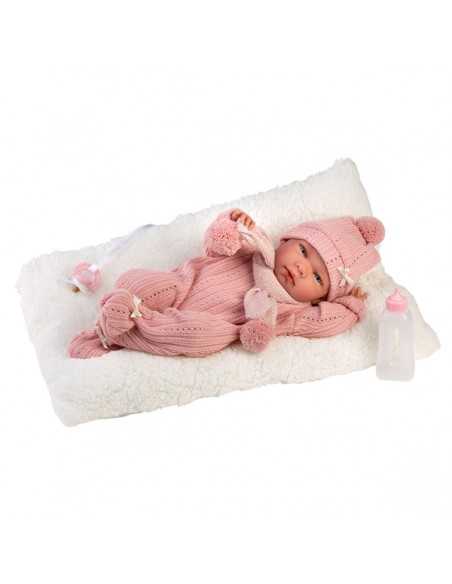 Llorens Doll 40cm – Nica Baby Doll with Cushion - Pink (73824) Llorens Dolls