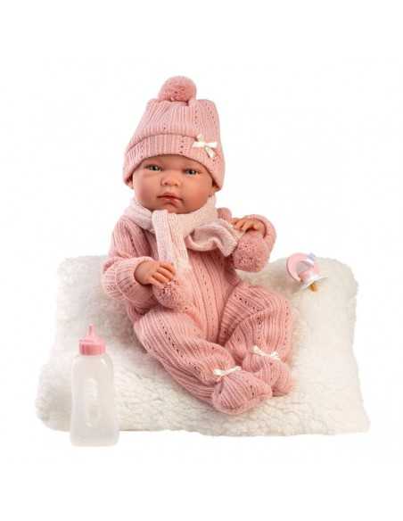 Llorens Doll 40cm – Nica Baby Doll with Cushion - Pink (73824) Llorens Dolls