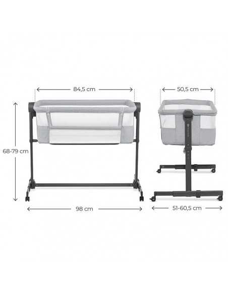 Kinderkraft NESTEE UP 2 Co sleeper crib 2in1-Grey kinderkraft