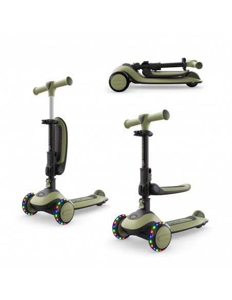 Kinderkraft HALLEY 2 Lean-to-steer scooter with seat 2in1-Green kinderkraft