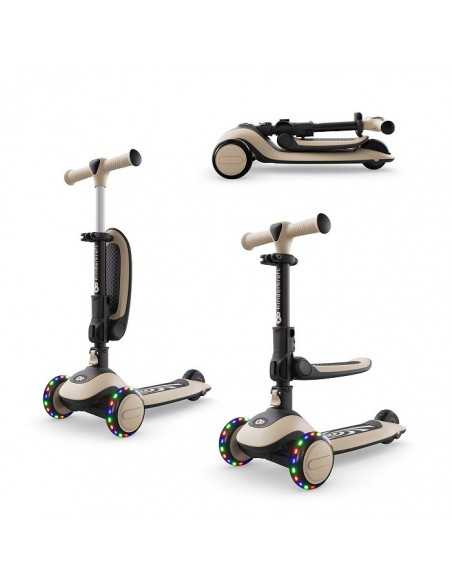 Kinderkraft HALLEY 2 Lean-to-steer scooter with seat 2in1-White kinderkraft
