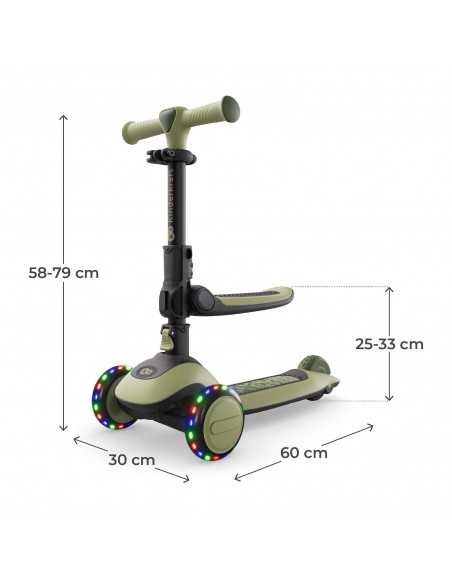 Kinderkraft HALLEY 2 Lean-to-steer scooter with seat 2in1-Green kinderkraft