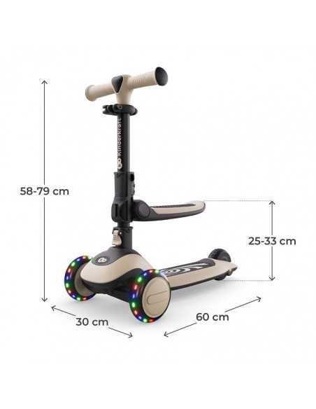 Kinderkraft HALLEY 2 Lean-to-steer scooter with seat 2in1-White kinderkraft