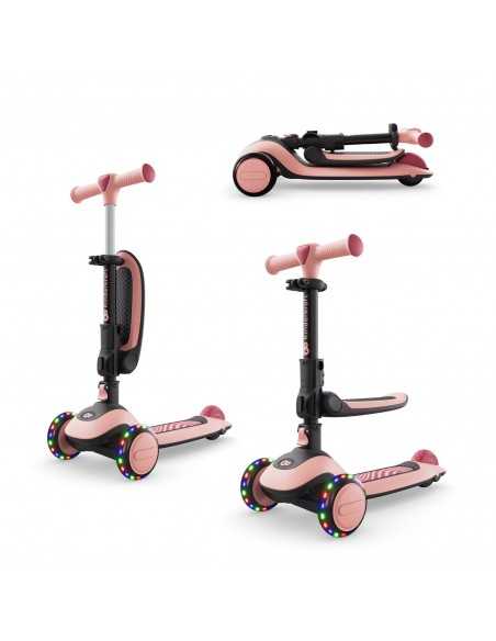 Kinderkraft HALLEY 2 Lean-to-steer scooter with seat 2in1-Pink kinderkraft