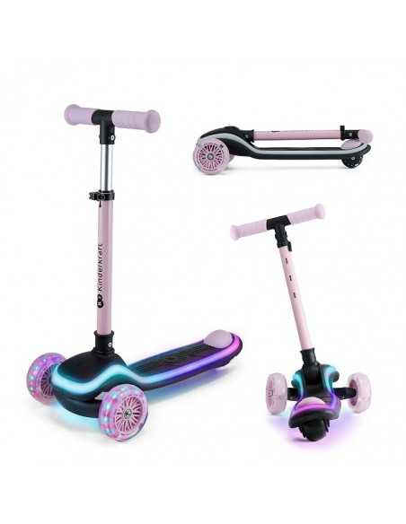 Kinderkraft RAKET Three wheeled LED scooter-Pink kinderkraft