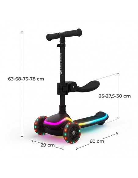 Kinderkraft Three wheeled LED scooter-Black kinderkraft