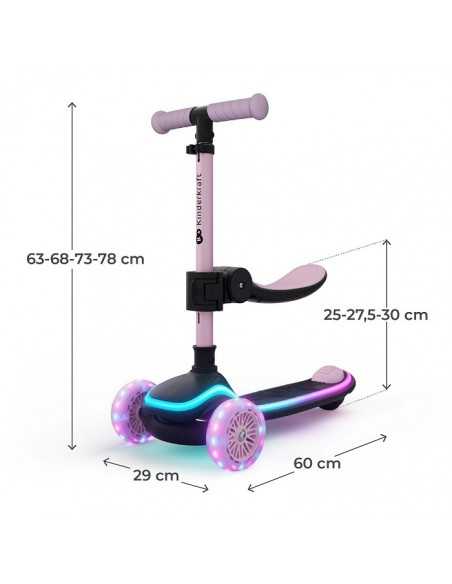 Kinderkraft Three wheeled LED scooter-Pink kinderkraft