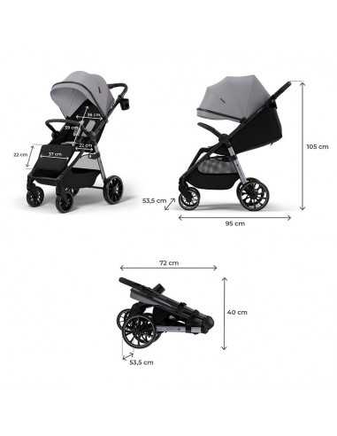 Kinderkraft GRANDE 2 Stroller-Grey Kinderkraft GRANDE 2 Stroller-Grey