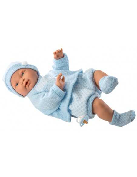 Llorens Doll 45cm- Newborn Baby Hugo Light Blue Pajamas- Blue (45023) Llorens Dolls
