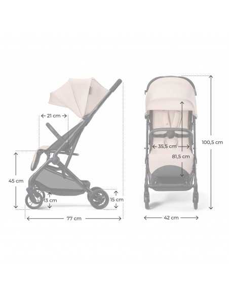 Kinderkraft INDY 3 cool Lightweight and Compact Urban Stroller-Beige kinderkraft