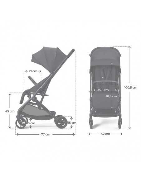 Kinderkraft INDY 3 cool Lightweight and Compact Urban Stroller-Black kinderkraft