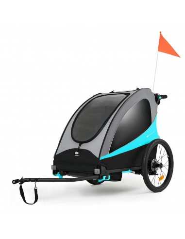 Kinderkraft NAVA 3in1 Bike Trailer for Kids-Blue
