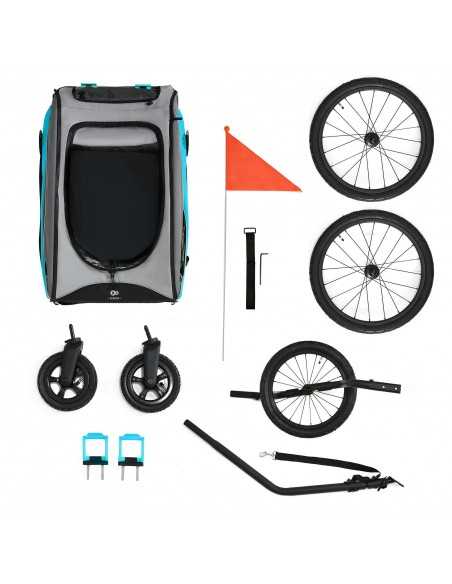 Kinderkraft NAVA 3in1 Bike Trailer for Kids-Blue kinderkraft