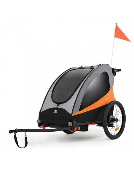 Kinderkraft NAVA 3in1 Bike Trailer for Kids-Orange kinderkraft