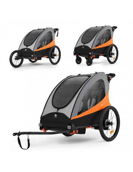 Kinderkraft NAVA 3in1 Bike Trailer for Kids-Orange kinderkraft