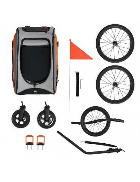 Kinderkraft NAVA 3in1 Bike Trailer for Kids-Orange kinderkraft