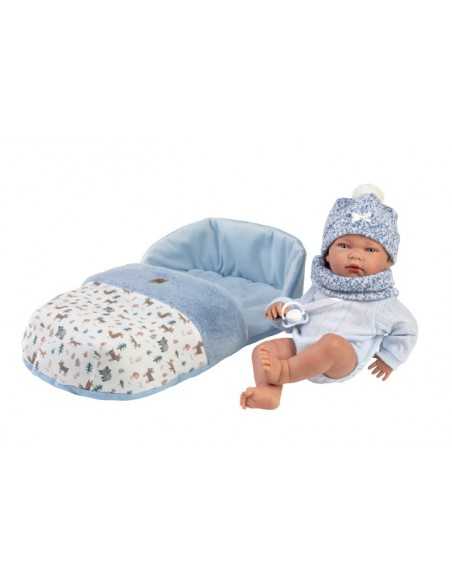 Llorens Doll 40cm – Newborn Nico with Sleeping Bag - Blue(73825) Llorens Dolls