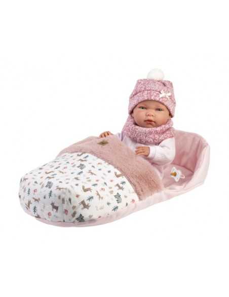 Llorens Doll 40cm – Newborn Nica with Sleeping Bag - Pink (73826) Llorens Dolls