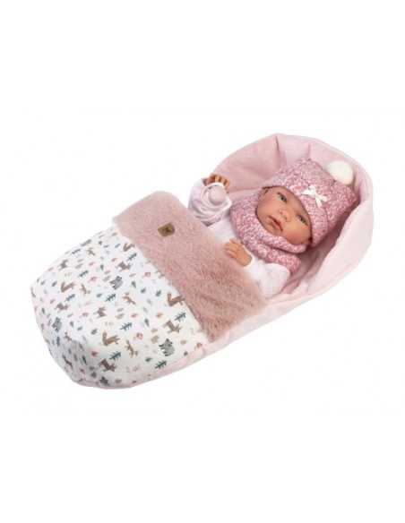 Llorens Doll 40cm – Newborn Nica with Sleeping Bag - Pink (73826) Llorens Dolls