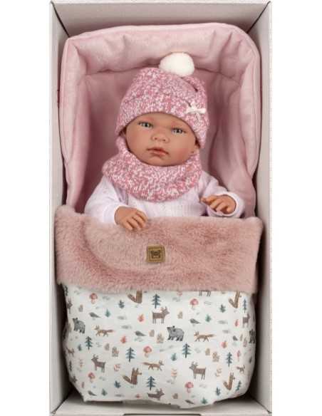Llorens Doll 40cm – Newborn Nica with Sleeping Bag - Pink (73826) Llorens Dolls