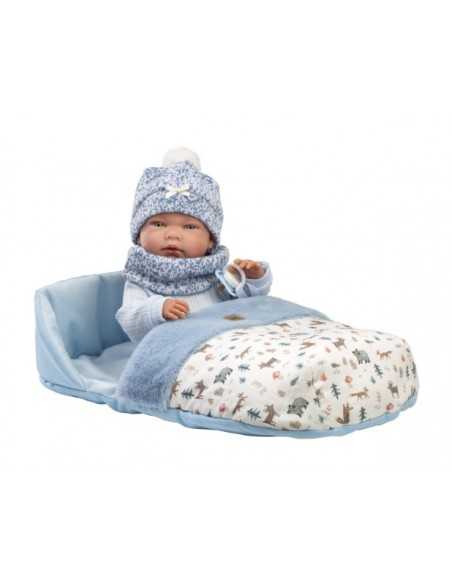 Llorens Doll 40cm – Newborn Nico with Sleeping Bag - Blue(73825) Llorens Dolls