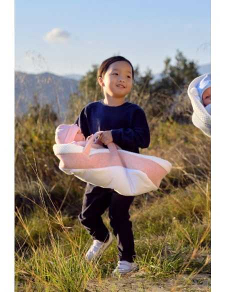 Llorens Dolls Crying Mimi Doll - Baby Doll with Light Pink Carrycot- Pink (74012) Llorens Dolls