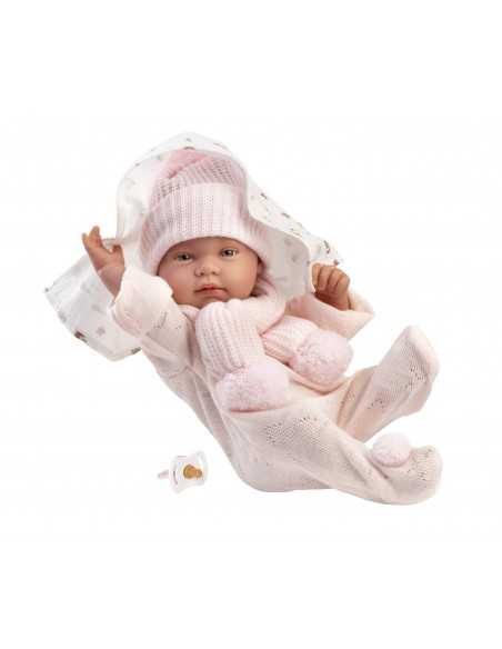 Llorens Doll 43cm- Newborn Baby Tina with Pink Bambi Blanket- Pink (84338) Llorens Dolls