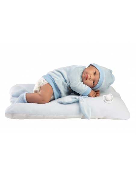 Llorens Doll 43cm- Newborn Baby Doll Tino with Cushion- Blue (84345) Llorens Dolls