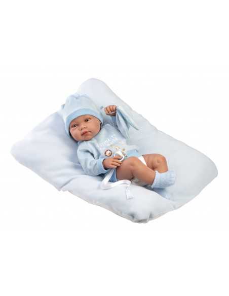 Llorens Doll 43cm- Newborn Baby Doll Tino with Cushion- Blue (84345) Llorens Dolls