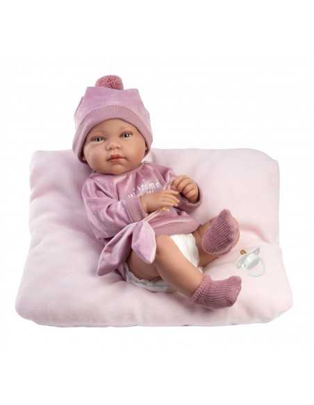 Llorens Doll 43cm- Newborn Baby Doll Tina with Cushion- Pink (84346) Llorens Dolls