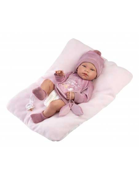 Llorens Doll 43cm- Newborn Baby Doll Tina with Cushion- Pink (84346) Llorens Dolls
