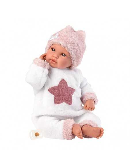 Llorens Dolls Crying Baby Doll 36cm-Baby Star Llorona With Pajamas- White (63648) Llorens Dolls